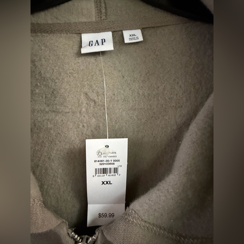 NWT Gap Athletic Dept Taupe Hoodie Size XXL - Picture 4 of 5